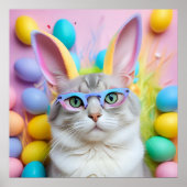 Whimsischer Osterkatze mit sonnigen Ohren Poster (Vorne)