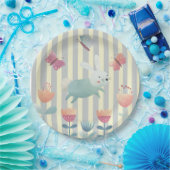 Whimsischer Ostern Blau-Weiß-Blüten Pappteller (Party)