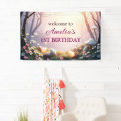 Whimsischer Ostern Themen1. Geburtstag Begrüßungsz Banner (Insitu)