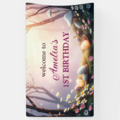 Whimsischer Ostern Themen1. Geburtstag Begrüßungsz Banner (Vertikal)