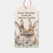 Whimsischer Osterpastel Custom Bunny Geschenkanhänger (Vorderseite)