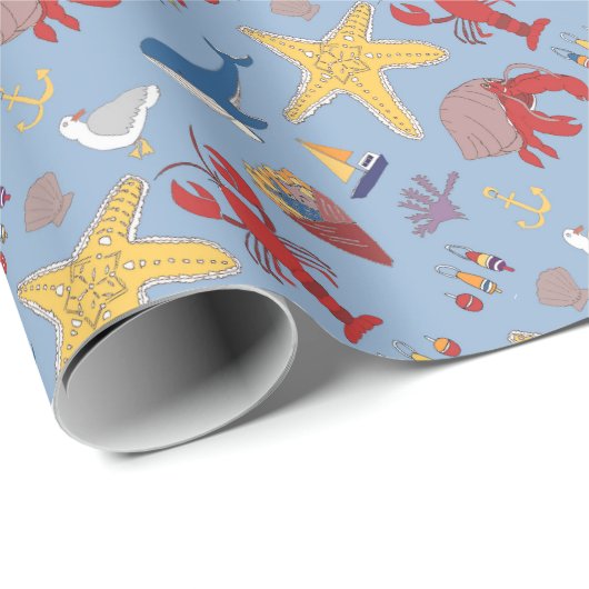 Whimsischer Ozean Geschenkpapier (Rolleneckpunkt)