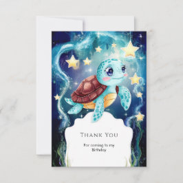 Whimsischer Ozean Unterwasser-Schildkröte Geburtst Dankeskarte