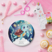 Whimsischer Ozean Unterwasser-Schildkröte Geburtst Pappteller (Party)