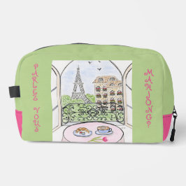 Whimsischer Paris Eiffelturm MAHJONG Zip Tile Beut Waschbeutel