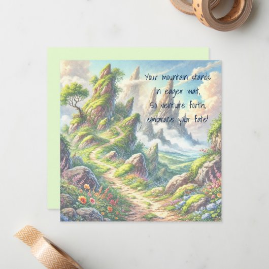 Whimsischer Pfad und Zitat Mitteilungskarte (Vorderseite/Rückseite Beispiel)