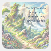 Whimsischer Pfad und Zitat Quadratischer Aufkleber (Vorderseite)