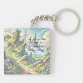 Whimsischer Pfad und Zitat Schlüsselanhänger (Rückseite)