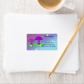 Whimsischer Pilz neue Adresse Adressaufkleber (Insitu)