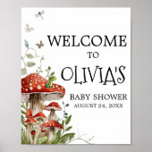 Whimsischer Pilzfall Willkommen Poster (Vorne)