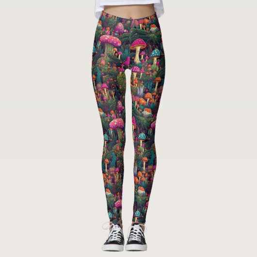 Whimsischer Pilzsaal Leggings (Vorderseite)