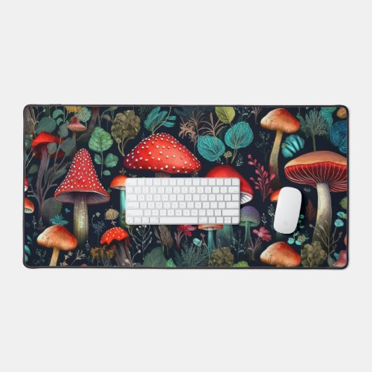 Whimsischer Pilzwald Große Schreibtischunterlage (Tastatur & Maus)