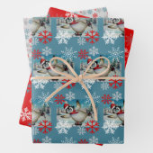 Whimsischer Pinguin Ice Skaten Wasserfarben Kunst, Geschenkpapier Set (Beispiel)