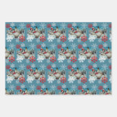 Whimsischer Pinguin Ice Skaten Wasserfarben Kunst, Geschenkpapier Set (Vorderseite)