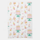 Whimsischer Pink Cake und Cupcakes Geschirrtuch (Vertikal)
