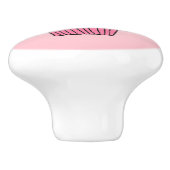 Whimsischer Pink Cupcake mit Cherry oben Keramikknauf (Seitenansicht)