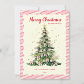 Whimsischer Pink Weihnachtsbaum Feiertagskarte (Vorderseite)