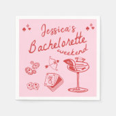 Whimsischer Poker Cocktail Junggeselinnen-Abschied Serviette (Vorderseite)