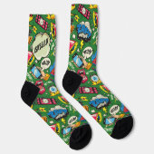Whimsischer Pop Art - Personalisiertes Retro-Comic Socken (Rechts)