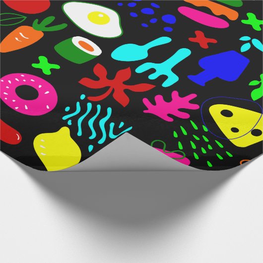 Whimsischer Pop Art Sushi Geschenkpapier (Ecke)