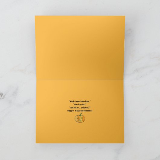Whimsischer Pumpkin-Patch auf hellgelben Halloween Karte (Innenseite)