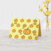 Whimsischer Pumpkin-Patch auf hellgelben Halloween Karte (Gelbe Blume)