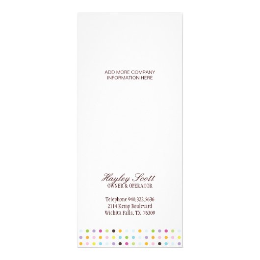 Whimsischer Rackkarte Werbekarte (Hinten)