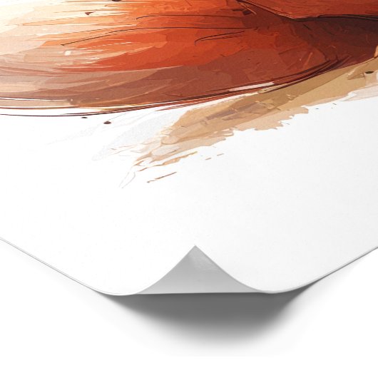 Whimsischer Red Fox mit Orange Balloon Poster (Ecke)