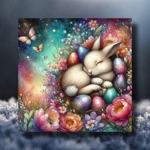 Whimsischer Regenbogen Aquarellfarbe Ostern Feiertagskarte