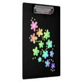 Whimsischer Regenbogen Blume Schwarz Klemmbrett (Rechts)