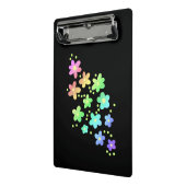 Whimsischer Regenbogen Blume Schwarz Mini Klemmbrett (Gewinkelt2)