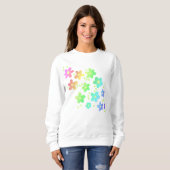 Whimsischer Regenbogen Blume Sweatshirt (Vorne ganz)