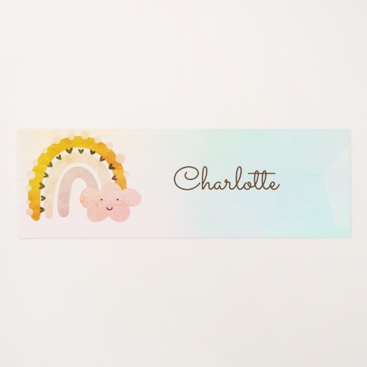 Whimsischer Regenbogen Personalisiert Yogamatte (Rückseite (Horizontal))