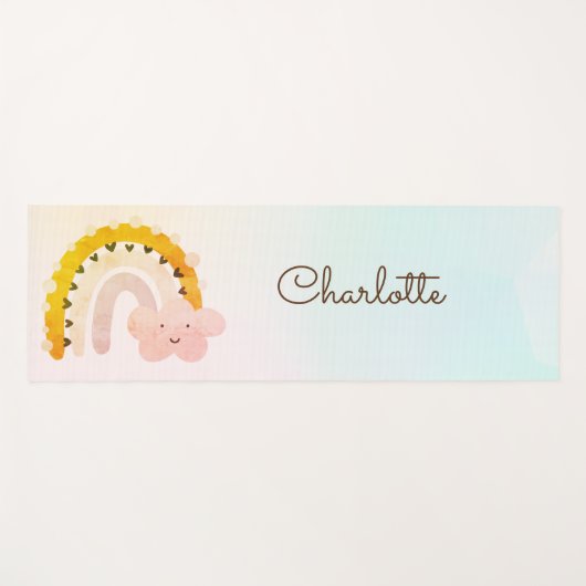 Whimsischer Regenbogen Personalisiert Yogamatte (Vorderseite (Horizontal))