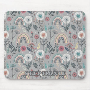 Whimsischer Regenbogen und Botanischer Regenbogen Mousepad
