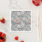 Whimsischer Regenbogen und Botanischer Regenbogen Serviette (Beispiel)