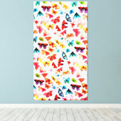 Whimsischer Regenbogenwald Butterfly Wasserfarbe Leinwanddruck (Insitu (Holzboden))