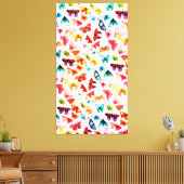 Whimsischer Regenbogenwald Butterfly Wasserfarbe Leinwanddruck (Insitu (Wohnzimmer))