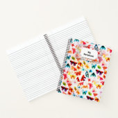 Whimsischer Regenbogenwald Butterfly Wasserfarbe Notizblock (Innenseite)