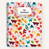 Whimsischer Regenbogenwald Butterfly Wasserfarbe Notizblock (Vorderseite)