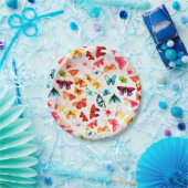 Whimsischer Regenbogenwald Butterfly Wasserfarbe Pappteller (Party)