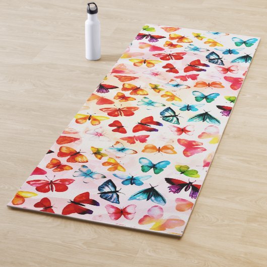 Whimsischer Regenbogenwald Butterfly Wasserfarbe Yogamatte (Beispiel)