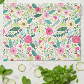 Whimsischer rosa Rosengarten Geschirrtuch (Gefaltet)