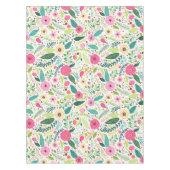 Whimsischer rosa Rosengarten Tischdecke (Vorderseite)