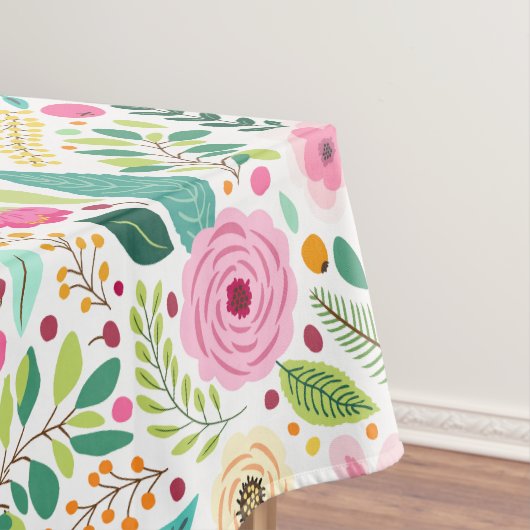 Whimsischer rosa Rosengarten Tischdecke (Beispiel)