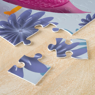 Whimsischer Rosa Schwan: Pastell-Blumen-Traum-Must Puzzle