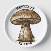 Whimsischer Rustikaler Kern Mushroom Wall Clock Uhr (Vorderseite)