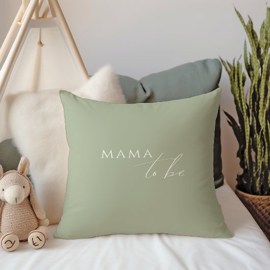 Whimsischer Sage Green Mama zu sein Kissen