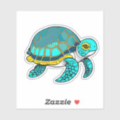 Whimsischer Schildkrötenkleber für Kinder Aufkleber (Blatt)