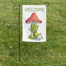 Whimsischer Schlaffrosch unter einem Pilz